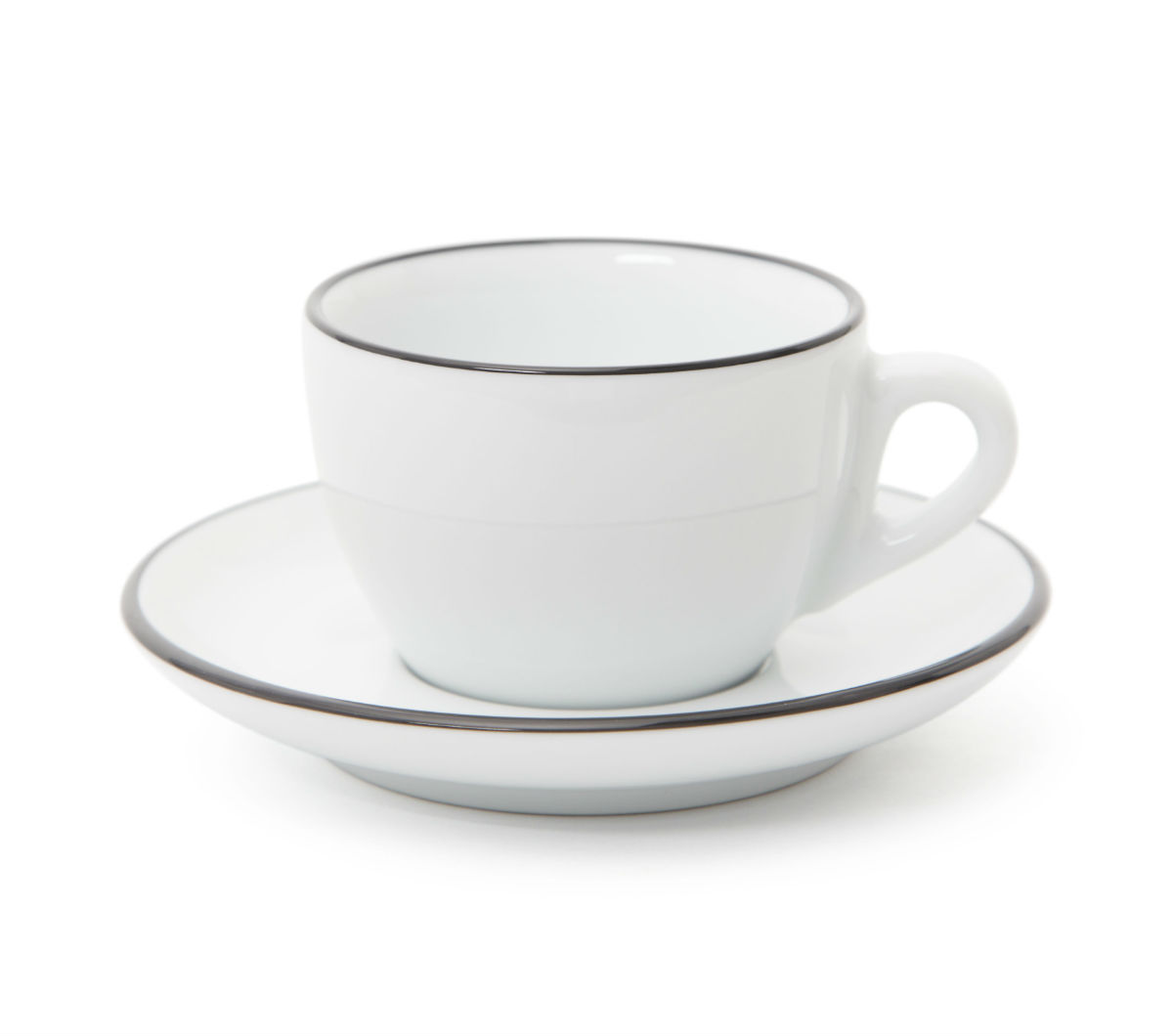 "VERONA" BLACK RIM Cappuccino Cups S 180ml